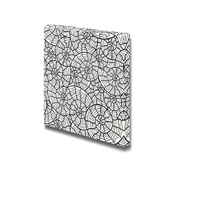 Canvas Prints Wall Art - Seamless Monochrome Pattern with Sea Shells |Seamless Pattern Modern Wall Art Ready to Hang - 12" x 12"