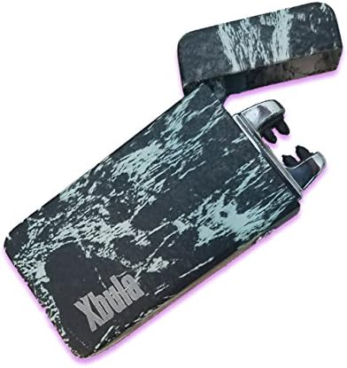 Xbula Double Arc USB Lighter Rechargeable Windproof Flameless Electronic Coil Premium Marble Stone Design+Gift Box (Black Marble)