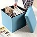 NISUNS OT01 Leather Folding Storage Ottoman Cube Footrest Seat, 12 X 12 X 12 Inches (Black)