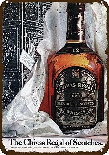 Amazon Co Jp Yilooom 1976 Chivas Regal Christmas ウイスキーヴィンテージルック メタルサイン 17 78cm X 25 4cm 実際のウイスキーではありません ホーム キッチン