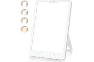 Light Therapy Lamp, MediAcous UV-Free 10000Lux Therapy Light with 4 Brightness Levels & Color Temperature, Happy Lamp Mood Light with 4 Timer & Memory Function, Touch Control & Compact Size