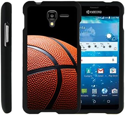 Compatible with Kyocera Hydro View Case | Hydro Reach Case | Hydro Shore Case [Slim Duo] Fitted 2 Piece Hard Snap On Case on Black Sports and Games by TurtleArmor - Basketball Seams
