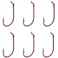 Eagle Claw Snelled Hook, Red, Pack of 6, Size 10
