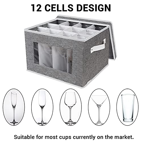 Stemware Storage Box with dividers, China Storage Containers Wine Glass