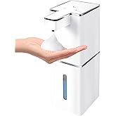 JEMISUN Automatic Foaming Soap Dispenser Touchless 380ml/12.8oz Rechargeable Hand Soap Dispenser Wall Mounted 4 Levels Adjustable Foam Soap Pump for Bathroom Kitchen Dish Soap