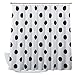 Aimjerry Polka Dot Washable Fabric Shower Curtain Black and White,72 X 72in
