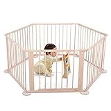 Tobbi Wooden Baby Playpen Safety Activity Centre Safety Play Yard Home Indoor Outdoor New Pen