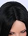 K’ryssma Synthetic Wigs - High Quality Shoulder Length Wavy #1B Natural Black Wig for Women Middle Part