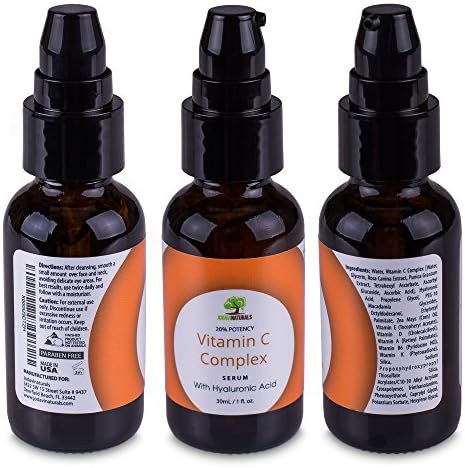 Vitamin C Serum 20% for FACE by Jodavinaturals - Hyaluronic Acid - Facial Skin Care for DARK CIRCLES, sun damage, DARK SPOTS - Best for ANTI-AGING and ANTI-WRINKLES - Made in USA.