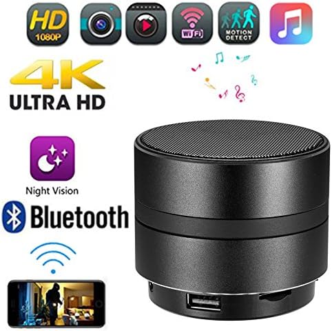chtdz Night Vision WiFi Camera/Bluetooth Speaker - 4K Hidden 1080P HD Spy Cam Recorder