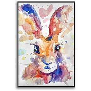 Framed Canvas Home Artwork Decoration Watercolor Painting Canvas Wall Art for Living Room, Bedroom - 16x24 inches
