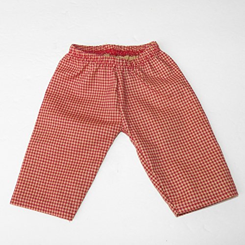 Cabbage Patch Doll Clothes fits 14" boy or preemie, includes one ivory t shirt and red check pants - NO DOLL