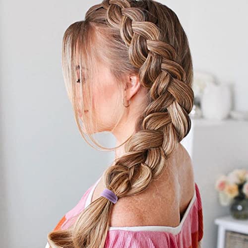 100 Pcs Thick Seamless Spring Hair Ties, Ponytail Holders Hair Accessories No Damage for Thick Hair (Spring Colors)