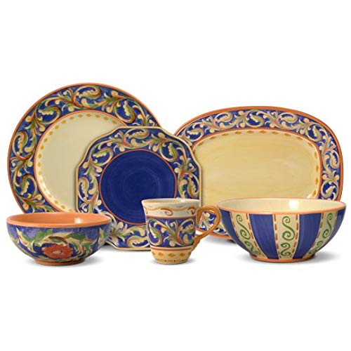 Pfaltzgraff Villa Della Luna Blue 34 Piece Dinnerware Set