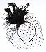 Women Lady Fascinator with Headband Wedding Party Accessory Black