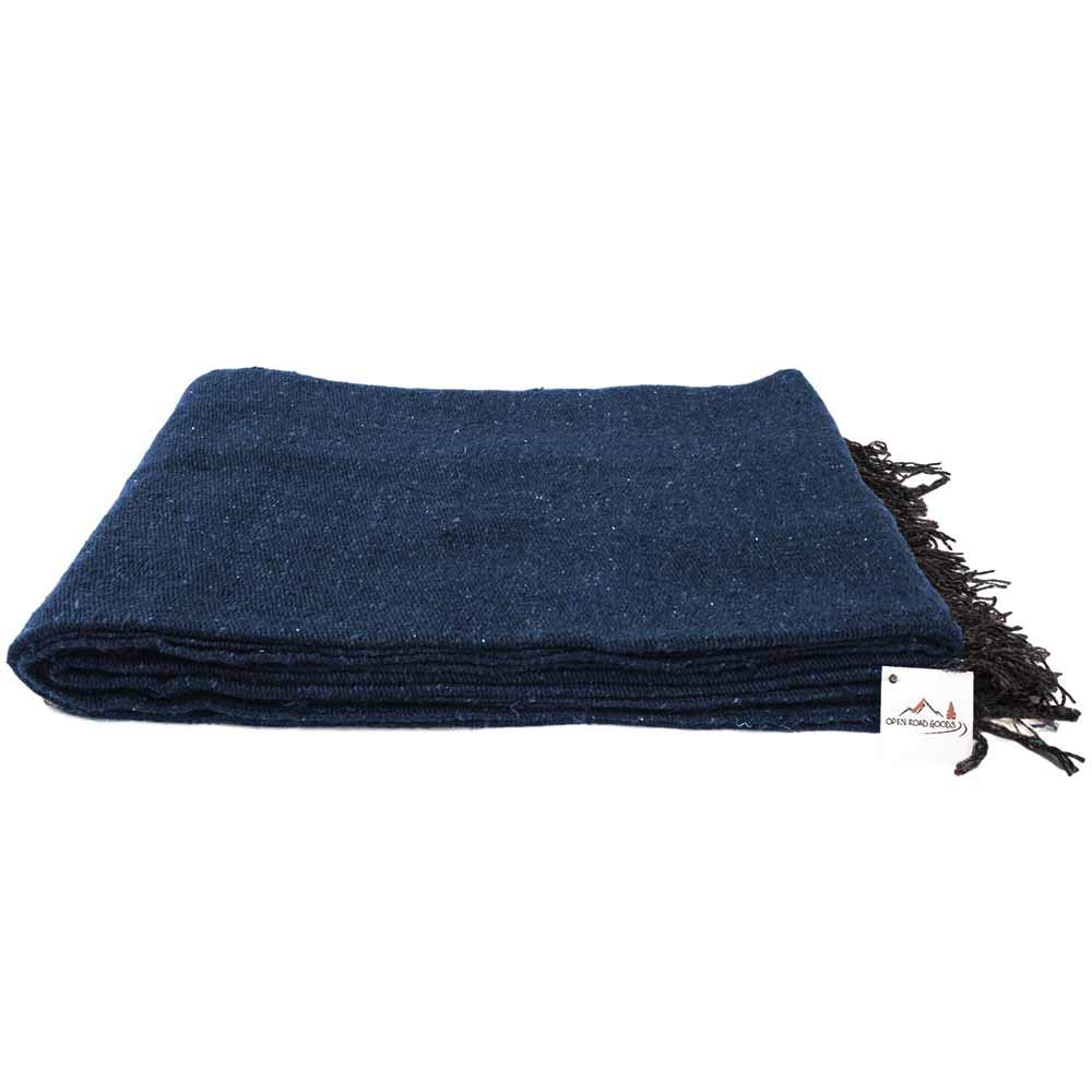 Open Road Goods Handmade Solid Color Yoga Blanket - Thick Mexican Blanket or Throw - Made for Yoga! (Slate Blue Blanket)