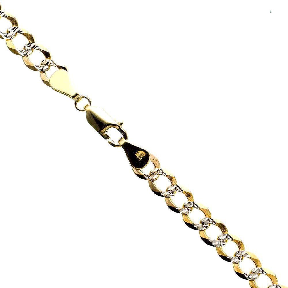 IcedTime 14K Diamond Cut Gold Solid Italy Cuban Chain - 22 inch Long 5.7MM Wide