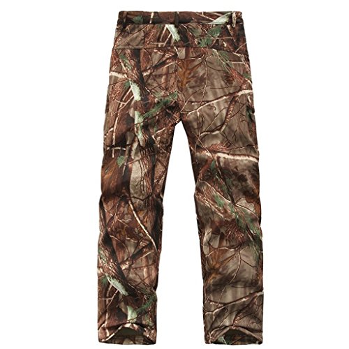 Eglemall Men's Military Tactical Hunting Pants Fleece Softshell Trousers Tree Camo XXXL