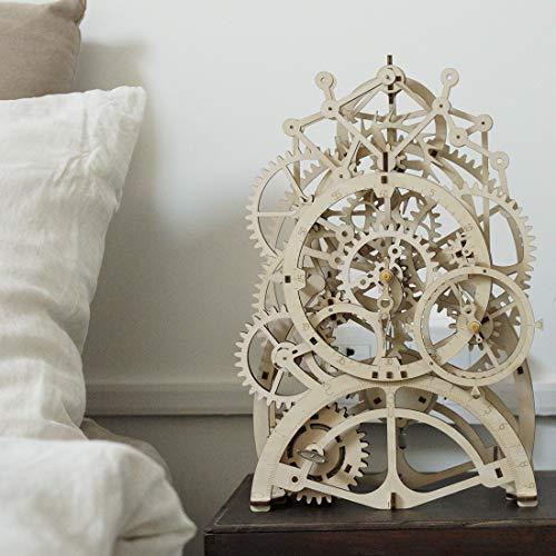 ROKR 3D Wooden Mechanical Pendulum Clock Puzzle,Mechanical Gears Toy Building Set,Family Wooden