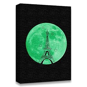 Abstract Green Moon with Pop up Black Pattern...