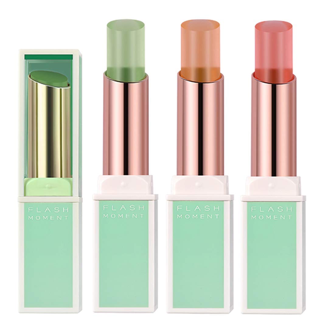 Pack of 3 Bright Crystal Jelly Avocado Lipstick, BEEXY Magic Temperature Colour Changing Long Lasting Lip Balm Beauty Lip Protector Lip Gloss