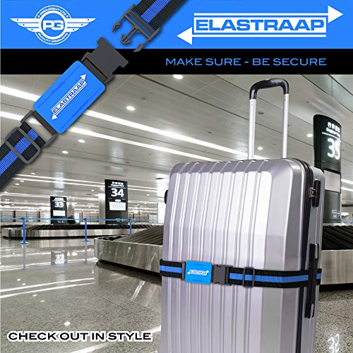 Luggage Straps, Adjustable Non-Slip Baggage Belts- Suitcase Bands For Travel Bag (2 Straps, Blue Stripe 2pk) - Thumbnail 4