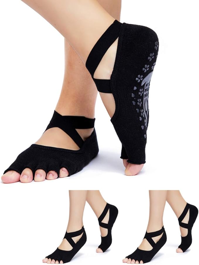 Amazon.com: Calcetines de yoga agarre antideslizante para ...