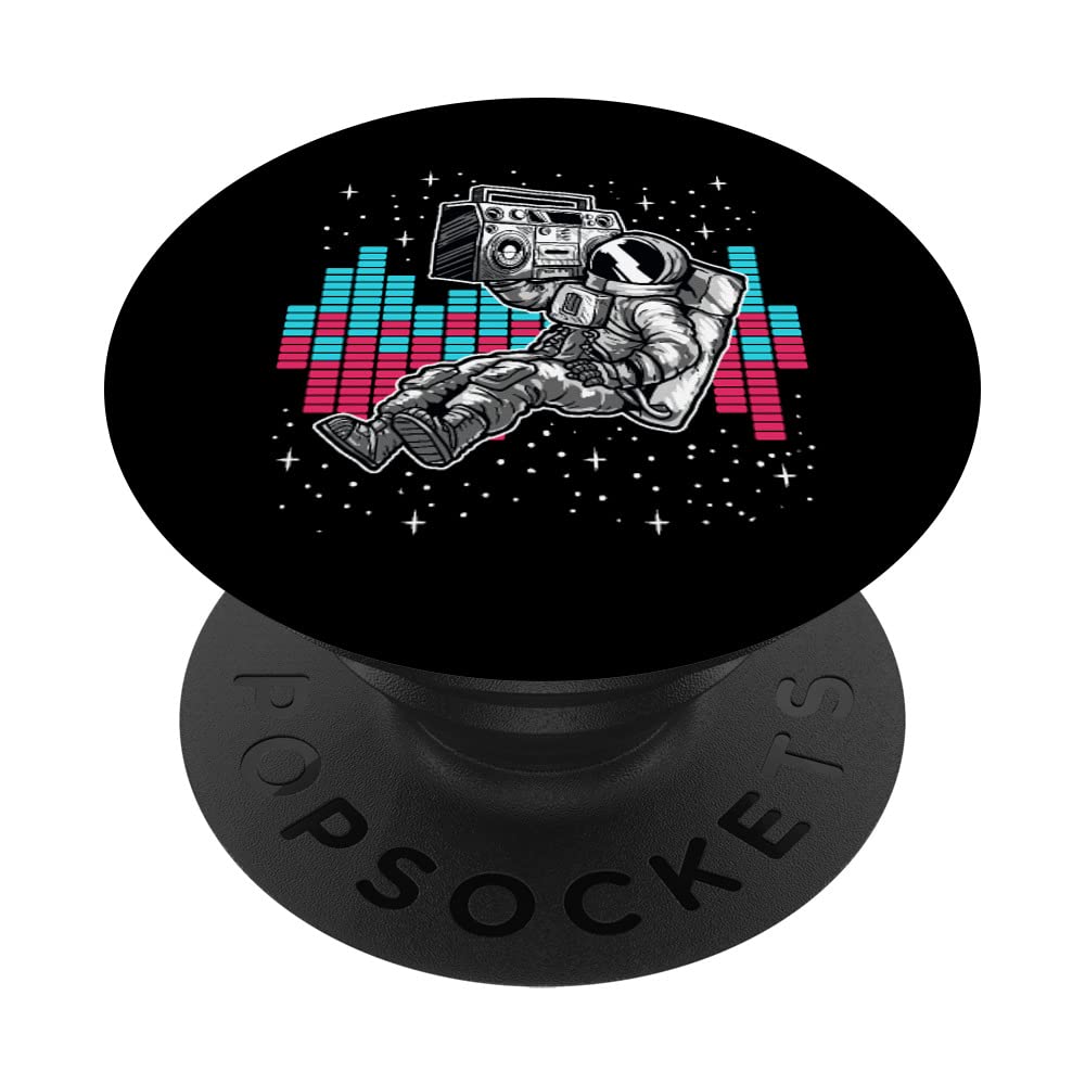 Retro 90s Music Old School Astronaut In Space PopSockets Swappable PopGrip
