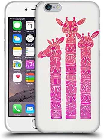 Official Cat Coquillette Pink Ombre Girrafes Animals Soft Gel Case for Apple iPhone 6 / 6s