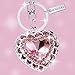 Bling Pink Crystal Heart Love Design Keychain Key Ring with Pouch Bag MZ802-1