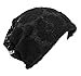 Qunson Womens Lace Chemo Beanie Hat Cap Turban for Cancer Patients Black