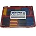 Whatnot Widgets 600 pc 2:1 Heat Shrink Tubing Wrap Kit 27 Total Meters - 6 Sizes 5 Colors - Free Plastic Storage Case - Includes Black Green Yellow Blue Red Color Thin Wall Wire Connector Tube
