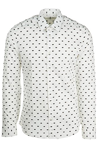 Kenzo men's long sleeve shirt dress shirt white US size 41 (US 16) F765CH2001FM01