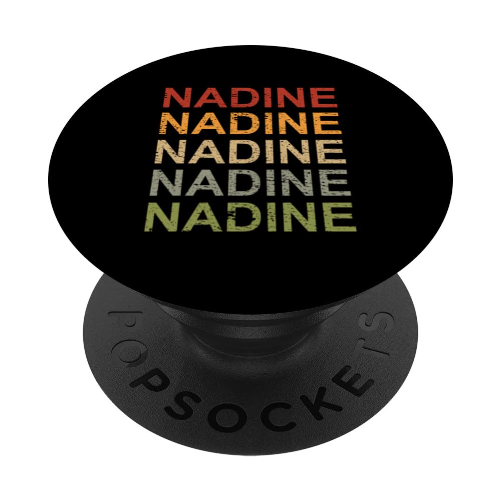 Retro Nadine Personalized, Nadine Name, Girl Woman Nadine PopSockets Swappable PopGrip
