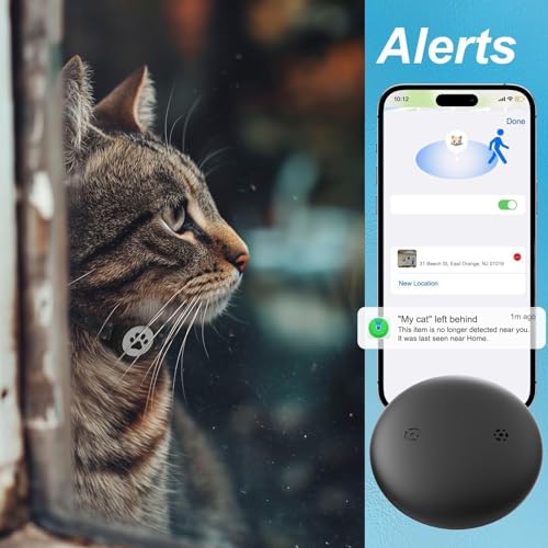JIARUI Cat Tracker Collar - GPS Cat Tracker No Monthly Fee - Work with Apple Find My(Only iOS) - Reflective GPS Tracking Device for for Kittens and Puppies (1 Pack)