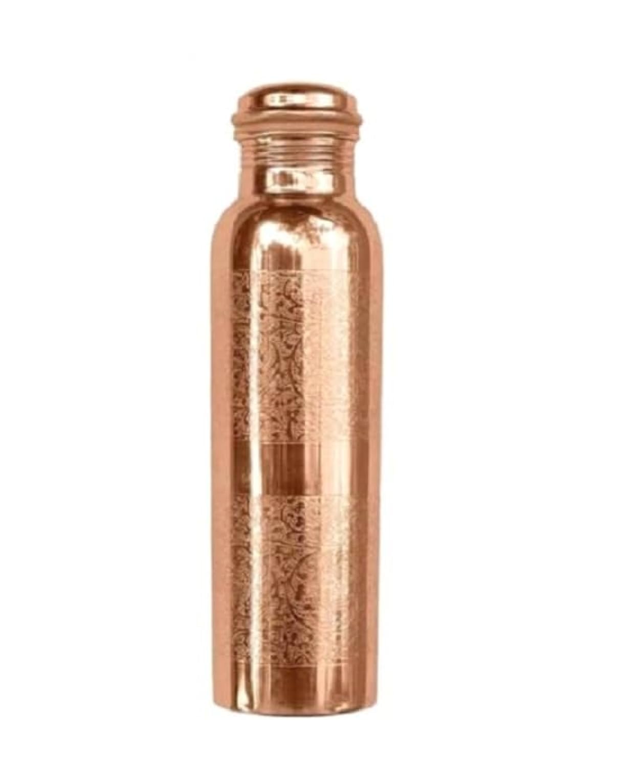 PR INTERNATIONAL Pure Copper Embossed Water Bottle with Lid 750ML