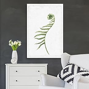 Canvas Wall Art - Hand Drawn Green Slim Tree One Sided Leaf Series Artwork - Giclee Print Gallery Wrap Modern Home Art Ready to Hang - 12x18 inches