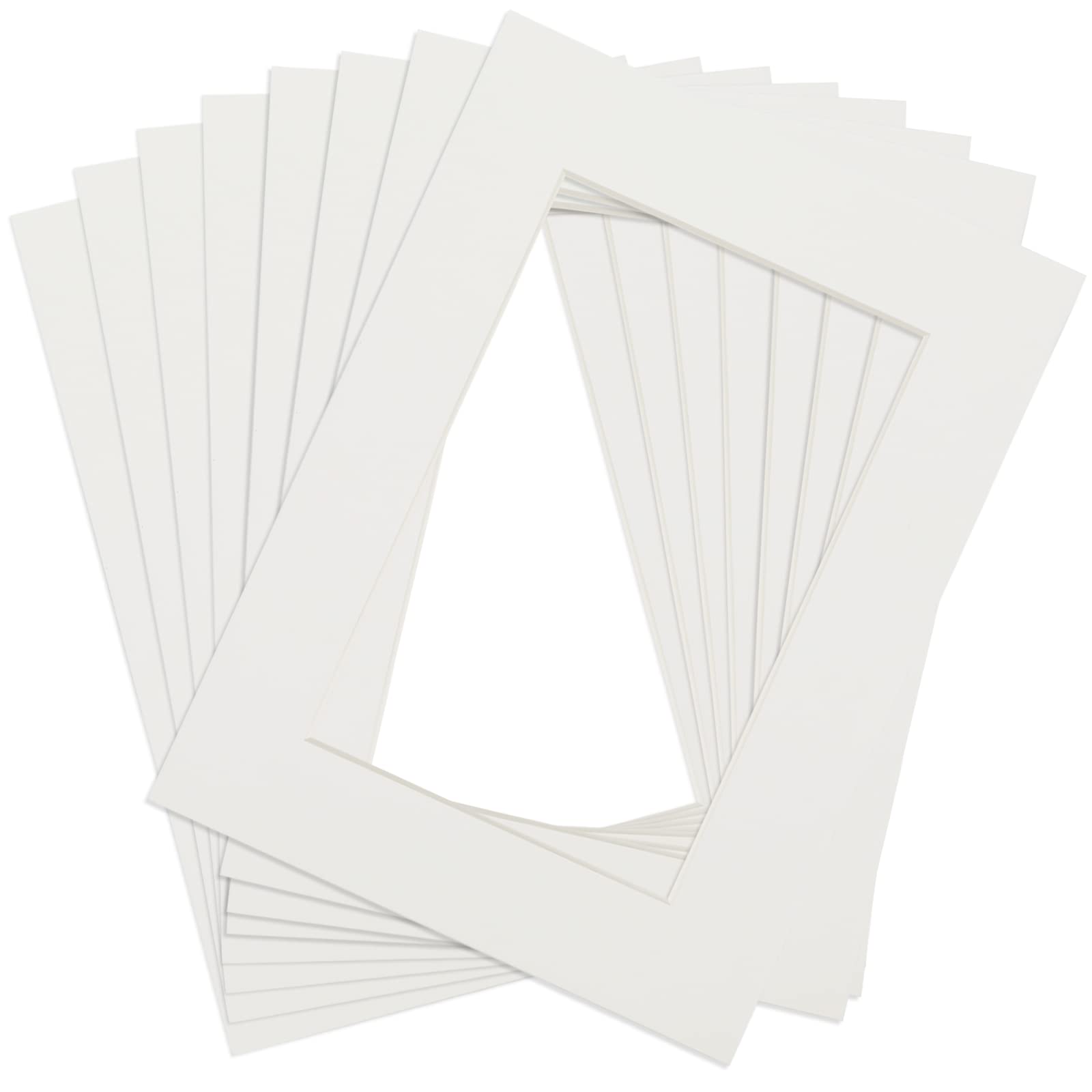 8Pcs White Picture Mounts, 8x6 Inch Picture Frame Mounts to Fit for 6x4 Inch Pictures, Acid Free Photo Mount with Aperture, Mount Board Card Picture Frame Mats for Photos, Prints, Paintings, Artworks