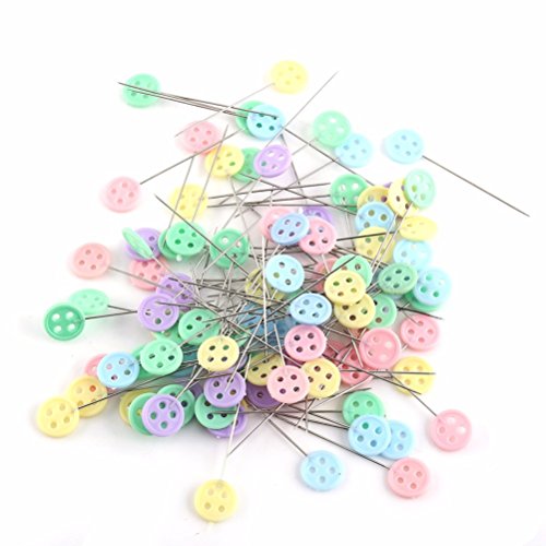 ULTNICE 200pcs Straight Head Pins Flat Button Head Pins for DIY Quilting Sewing Crafts