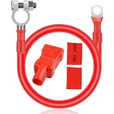 2 AWG Positive Battery Cable, 22 In Battery Inverter Cable with Terminals | Includes 2 Hot-Melt Adhesive Sleeves,Pure Copper Wire Perfect Fits 99% of Cars/SUV/Truck/RV ＆ Boat Small Yacht Solar