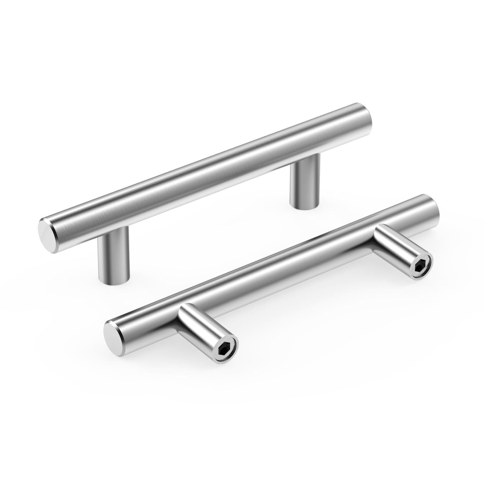 Meisax 10x Furniture Handles, Stainless Steel, T Cabinet Handle, 96 mm Hole Spacing, Kitchen Handles, Bar Handle, Kitchen Cupboard, Wardrobe Handle