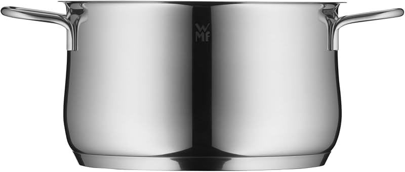 Diadem Plus - Batería de Cocina 7 Piezas, Acero Inoxidable Apto para Inducción, 1 Cacerola Baja de 20 cm, 2 Cacerolas Altas de 16 cm y 24 cm, 1 Cazo 16 cm con 3 Tapas de Cristal