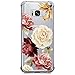 KIOMY Clear Case for Samsung Galaxy S8+ / S8 Plus, Shockproof Bumper Protective Cell Phone Back Cover with Airbags Corners, TPU Silicone Cute Case with Red Flower Floral Design
