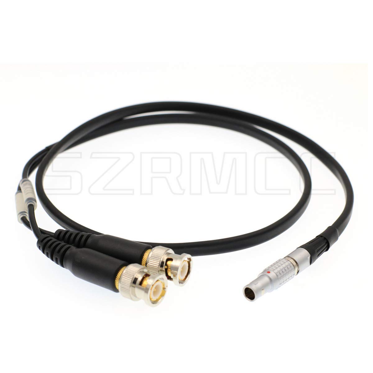 SZRMCC 0B 5 Pin Male to 2X BNC Time Code Input Output Cable for Sound Devices XL-LB2 (Straight)