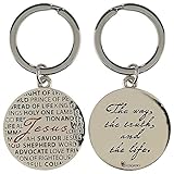 The Way Truth and Life Jesus Chrome Epoxy Christian Key Ring Keychain