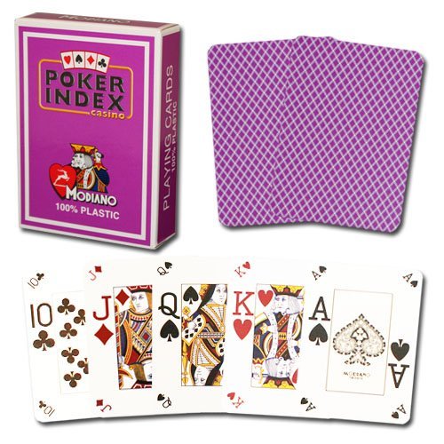 Modiano Poker Index 100% Plastic Playing Cards (Purple)