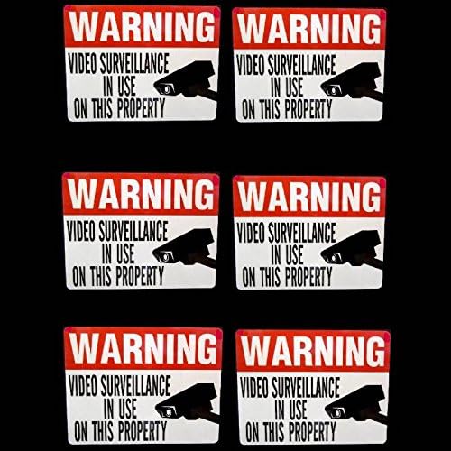 6 OUTDOOR HOME SECURITY SECURITY STICKER WINDOW SIGNS 3x4"