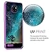 kwmobile Case Compatible with Ulefone Note 7 (2019) - Crystal TPU Cover with UV Print and Transparent Edge - Cosmic Nature Blue/Grey/Black