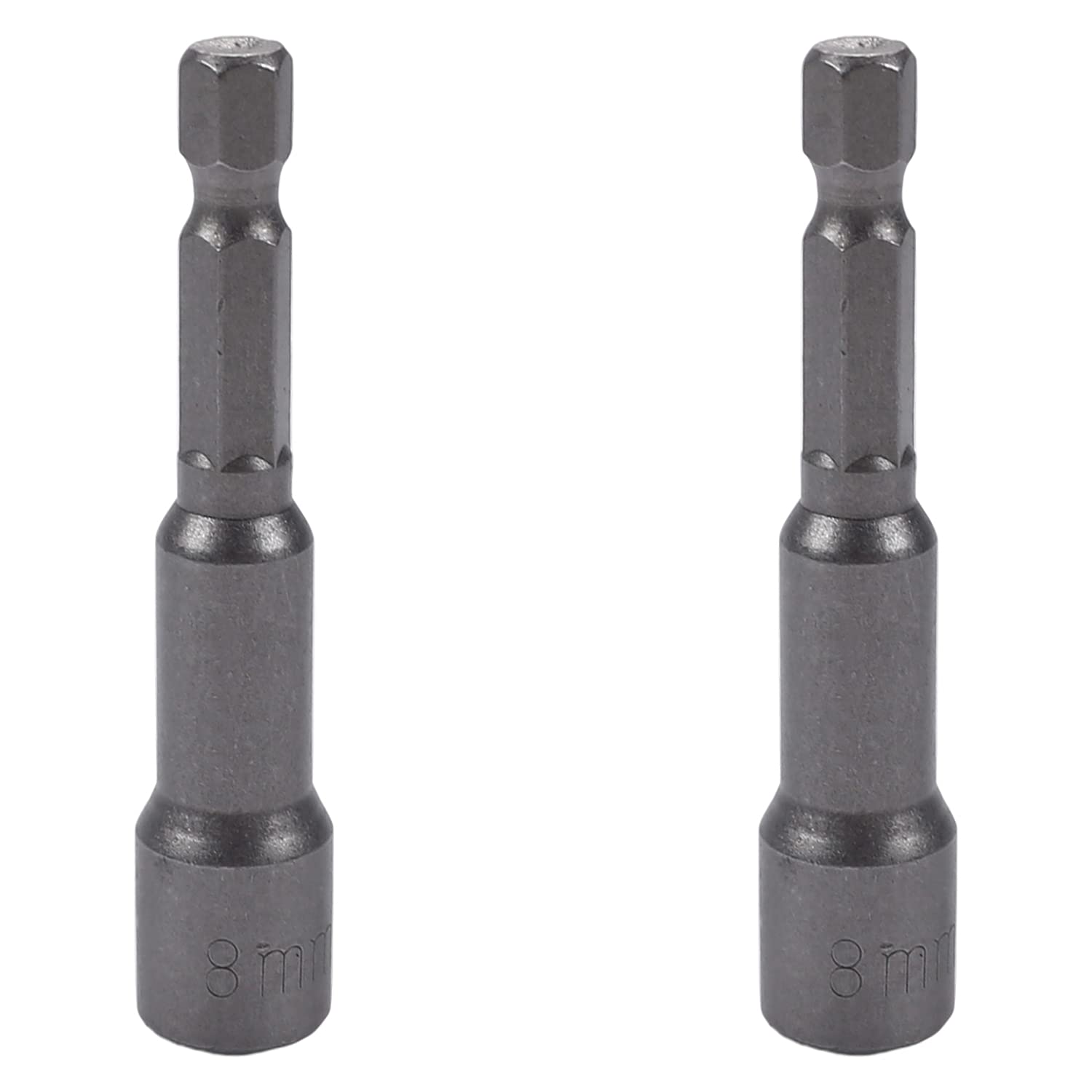 Utoolmart 1/4 Driver 8mm Hex Shank Socket Wrench Screw Magnetic Impact Nut Setters Adapter Electronic Quickly Change Electric Hand Drill 65mm Length 2pcs