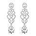 BriLove Women's Wedding Bridal Crystal Floral Filigree Teardrop Chandelier Dangle Earrings